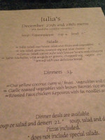 Julia's menu