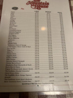 Mountain House menu