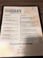 Isabella's menu