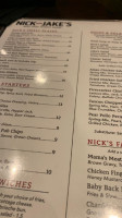 Nick and Jake's Parkville menu