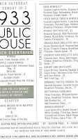 1933 Public House menu