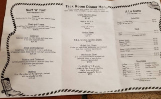 Tack Room Restaurant And Bar menu