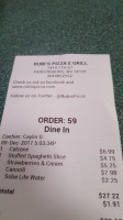 Rubi's Pizza And Grill menu