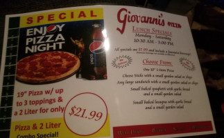 Giovanni's Pizza menu