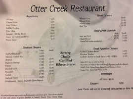 Otter Creek Restaraunt menu