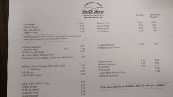 North Shore Inn menu
