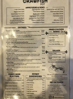The Crawfish Pot menu