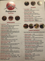 Fujiyama Japanese And Sushi menu