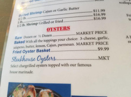 Gary's Oyster Shack menu