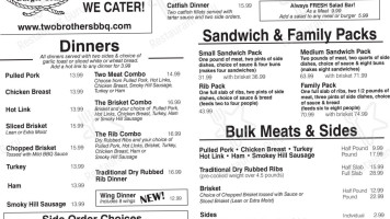 Two Brothers Bbq And Burger Grill menu