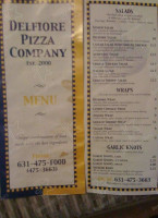 Delfiore Pizza Food Co. menu