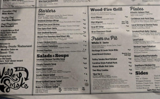 Valley Smoke menu