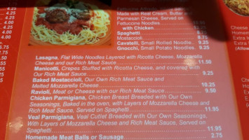 Joe's Italian Villa Inc menu