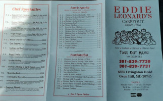 Eddie's Carry Out menu