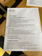 The Hornet menu