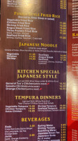Kawa Japanese Steak House Sushi menu