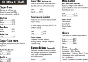 The Little Dipper And Diner menu