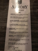 The Armory Nj menu