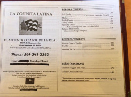 La Cosinita Latina menu