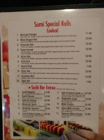 Sumi Sushi Hibachi menu