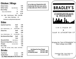 Bradley's Cheesesteaks Hoagies Atherton menu