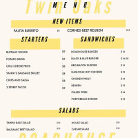 Twin Oaks Roadhouse menu