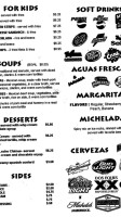 Mayas And Sports Cantina menu