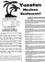 Yucatan menu