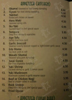 Liki Asian Fusion menu