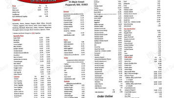 C S Pizza Of Pepperell menu