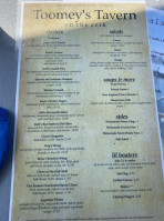 Toomey's Tavern menu