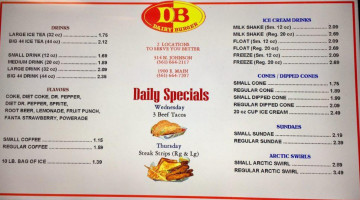 Dairy Burger, Inc menu