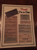 Frank's Pub And Grille menu