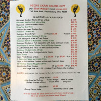 Nico's Cajun Island Cafe menu