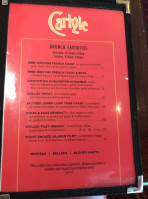 Carlyle menu