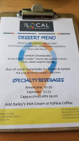 The Local Cafe and Restaurant menu