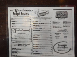 Bandana's B-q menu