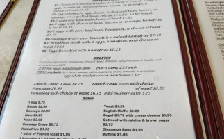 Cassidy's Diner menu