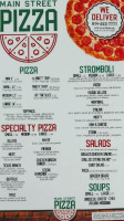 Main Street Pizza menu