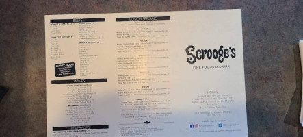 Scrooge's Fine Foods Drink menu