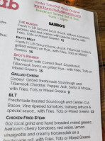 The Waterhole Tavern menu