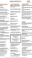 Wasan Brooklyn menu