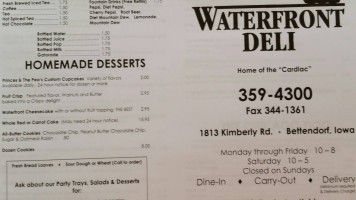 Waterfront Deli menu