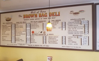 Brown Bag Deli menu