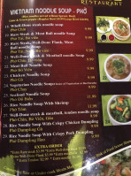 Vietnamese Noodles Of Mequon menu