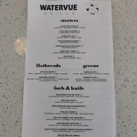 Watervue Grille- Downtown Tampa- Harbour Island menu