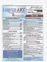 Liquid Art Coffeehouse menu