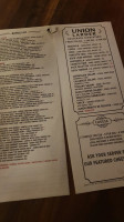 Union Larder menu