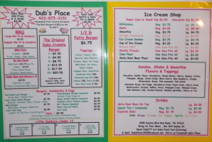 Dub's Place menu