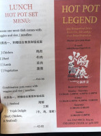 Hot Pot Legend menu
